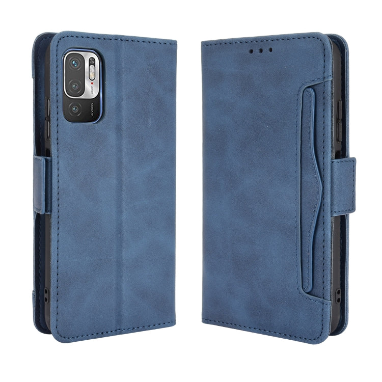 For Xiaomi Redmi Note 10 5G Skin Feel Calf Pattern Horizontal Flip Leather Case with Holder & Card Slots & Photo Frame(Blue) - Xiaomi Cases by buy2fix | Online Shopping UK | buy2fix