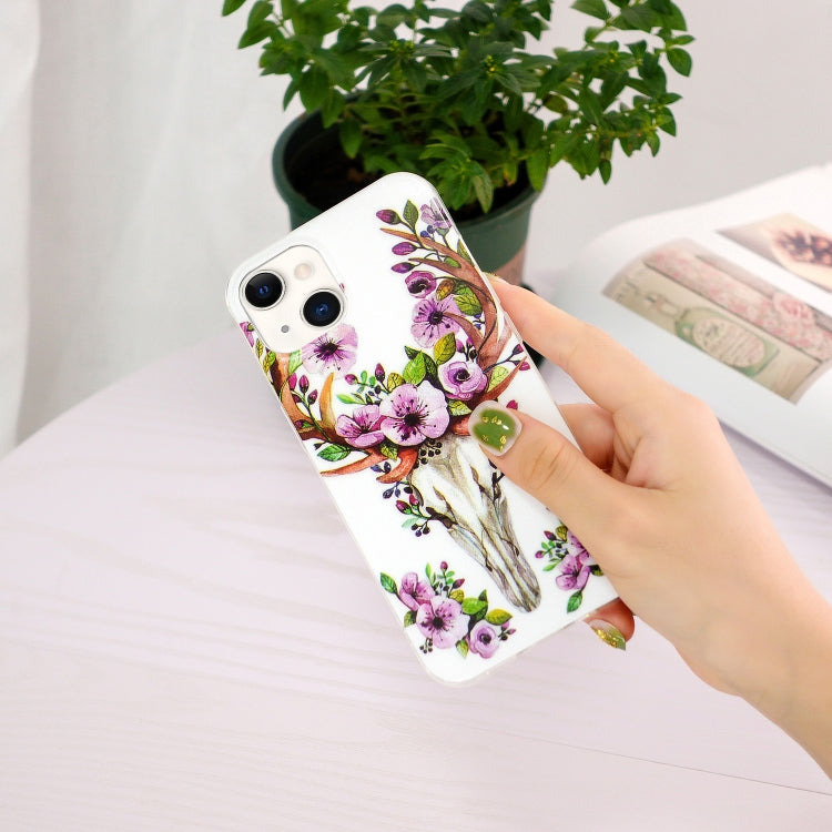 For iPhone 13 mini Luminous TPU Soft Protective Case (Flower Deer) - iPhone 13 mini Cases by buy2fix | Online Shopping UK | buy2fix