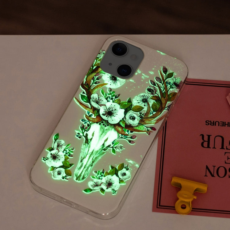 For iPhone 13 mini Luminous TPU Soft Protective Case (Flower Deer) - iPhone 13 mini Cases by buy2fix | Online Shopping UK | buy2fix