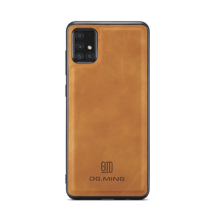 For Samsung Galaxy A71 DG.MING M2 Series 3-Fold Multi Card Bag Back Cover Shockproof Case with Wallet & Holder Function(Brown) - Galaxy Phone Cases by DG.MING | Online Shopping UK | buy2fix