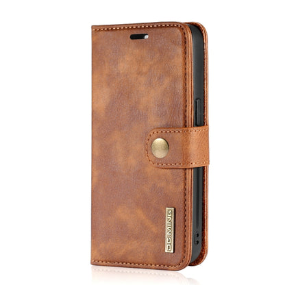 For iPhone 13 DG.MING Crazy Horse Texture Flip Detachable Magnetic Leather Case with Holder & Card Slots & Wallet(Brown) - iPhone 13 Cases by DG.MING | Online Shopping UK | buy2fix