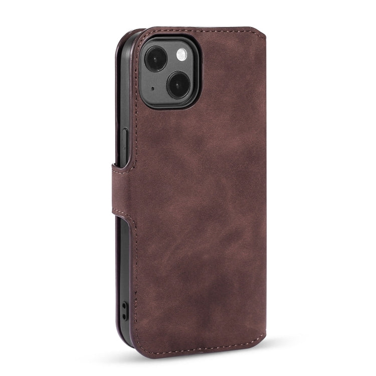 For iPhone 13 mini DG.MING Retro Oil Side Horizontal Flip Leather Case with Holder & Card Slots & Wallet (Coffee) - iPhone 13 mini Cases by DG.MING | Online Shopping UK | buy2fix