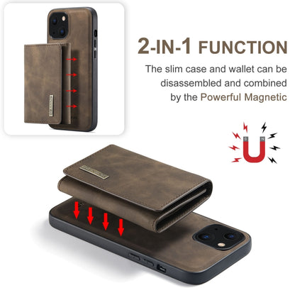 For iPhone 13 mini DG.MING M1 Series 3-Fold Multi Card Wallet Shockproof Case with Holder Function (Coffee) - iPhone 13 mini Cases by DG.MING | Online Shopping UK | buy2fix