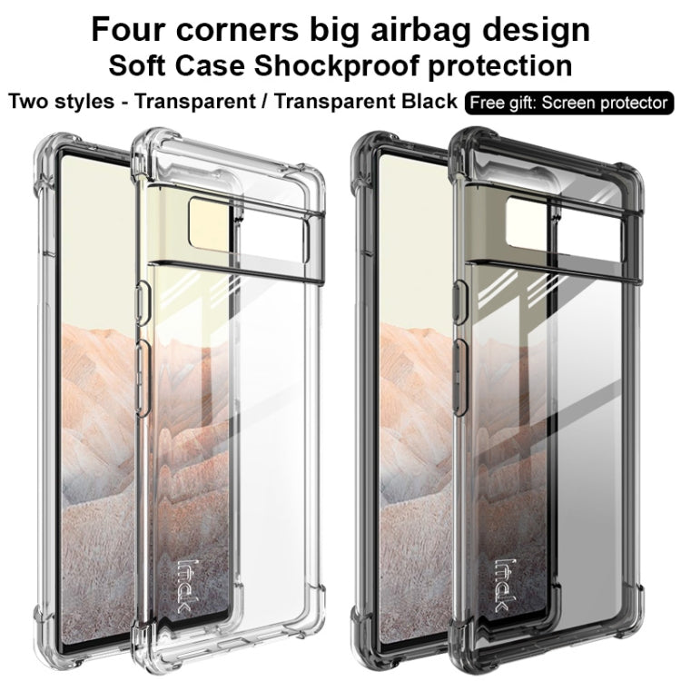 For Google Pixel 6 Pro IMAK All-inclusive Shockproof Airbag TPU Case with Screen Protector(Transparent Black) - Google Cases by imak | Online Shopping UK | buy2fix