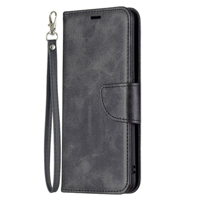 For OPPO Reno5 5G Retro Lambskin Texture Pure Color Horizontal Flip PU Leather Case with Holder & Card Slots & Wallet & Lanyard(Black) - OPPO Cases by buy2fix | Online Shopping UK | buy2fix