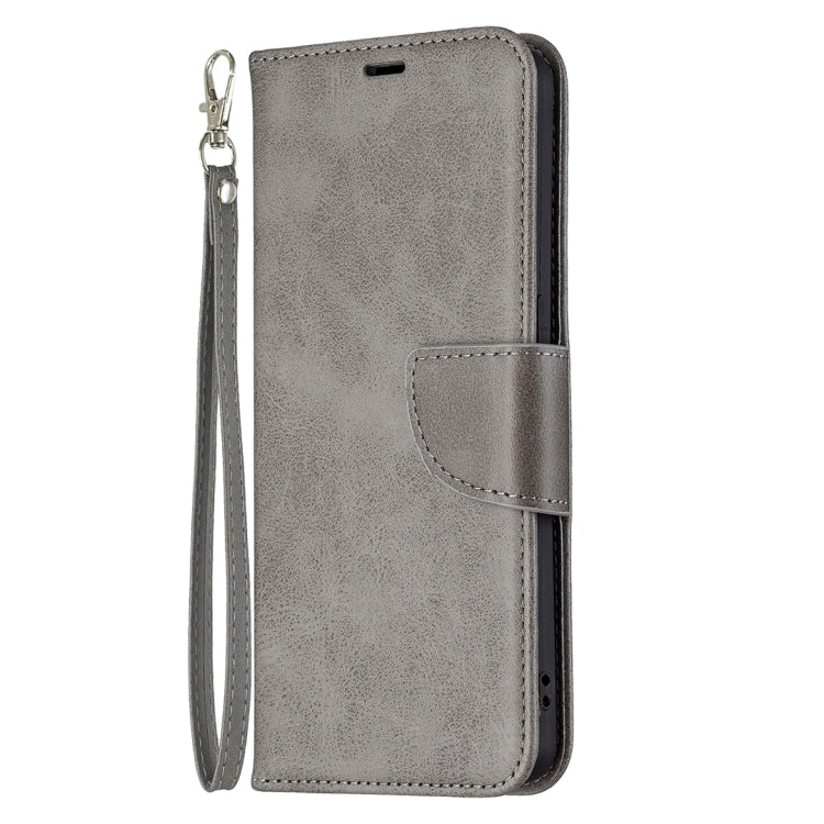 For OPPO Reno6 5G Retro Lambskin Texture Pure Color Horizontal Flip PU Leather Case with Holder & Card Slots & Wallet & Lanyard(Grey) - OPPO Cases by buy2fix | Online Shopping UK | buy2fix