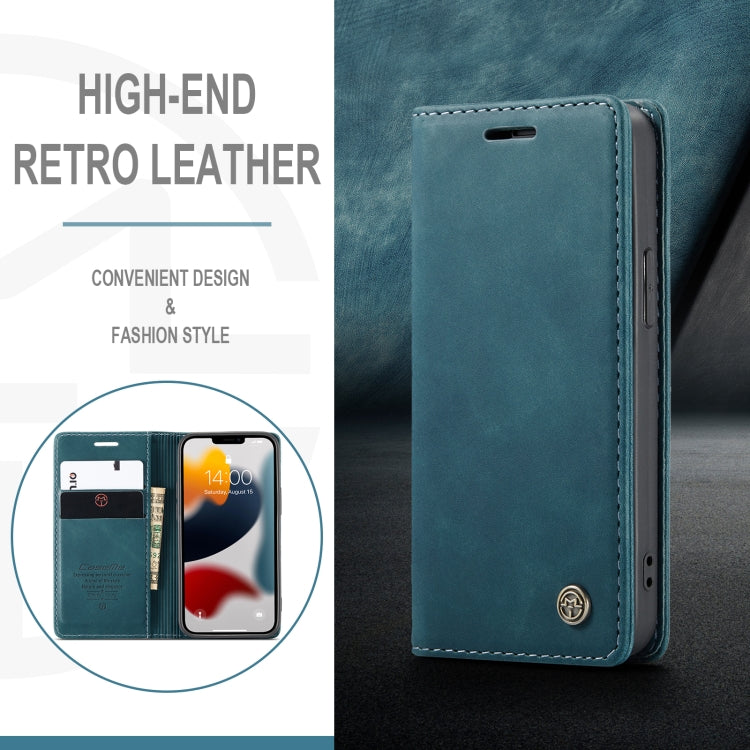 For iPhone 13 mini CaseMe-013 Multifunctional Retro Frosted Horizontal Flip Leather Case with Card Slot & Holder & Wallet (Blue) - iPhone 13 mini Cases by CaseMe | Online Shopping UK | buy2fix