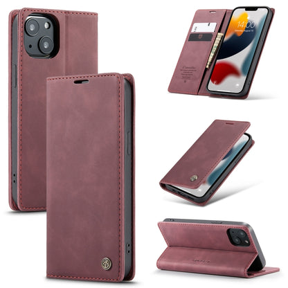 For iPhone 13 mini CaseMe-013 Multifunctional Retro Frosted Horizontal Flip Leather Case with Card Slot & Holder & Wallet (Wine Red) - iPhone 13 mini Cases by CaseMe | Online Shopping UK | buy2fix