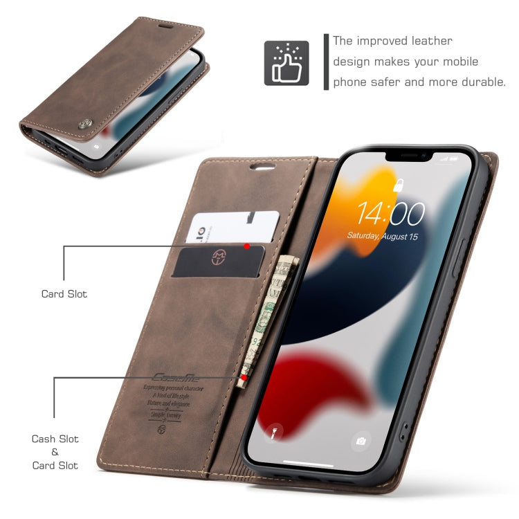 For iPhone 13 Pro Max CaseMe-013 Multifunctional Retro Frosted Horizontal Flip Leather Case with Card Slot & Holder & Wallet (Coffee) - iPhone 13 Pro Max Cases by CaseMe | Online Shopping UK | buy2fix