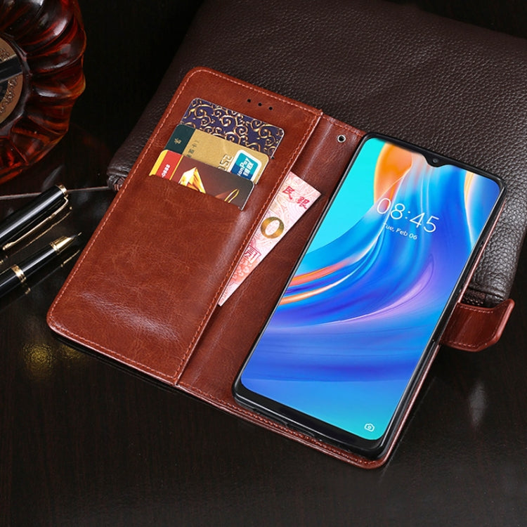 idewei Crazy Horse Texture Horizontal Flip Leather Case with Holder & Card Slots & Wallet For Tecno Spark 7P(Black) - Tecno Cases by idewei | Online Shopping UK | buy2fix