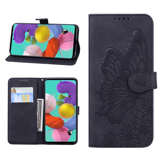 For iPhone 13 Retro Skin Feel Butterflies Embossing Horizontal Flip Leather Case with Holder & Card Slots & Wallet(Black) - iPhone 13 Cases by buy2fix | Online Shopping UK | buy2fix