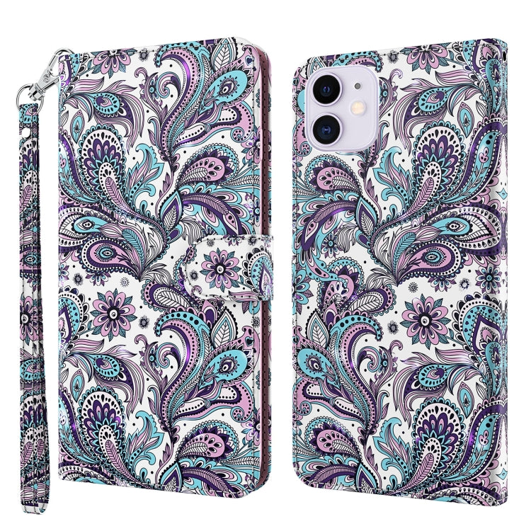 For iPhone 13 3D Painting Pattern Horizontal Flip TPU + PU Leather Case with Holder & Card Slots & Wallet(Swirl Pattern) - iPhone 13 Cases by buy2fix | Online Shopping UK | buy2fix