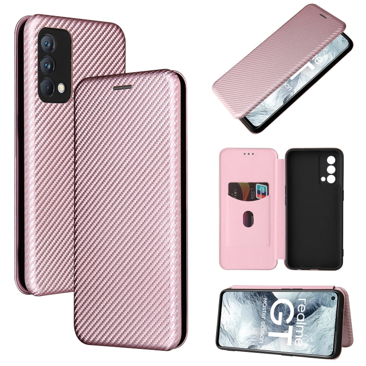 Carbon Fiber Texture Horizontal Flip TPU + PC + PU Leather Case with Card Slot For OPPO Realme GT Master(Pink) - Realme Cases by buy2fix | Online Shopping UK | buy2fix