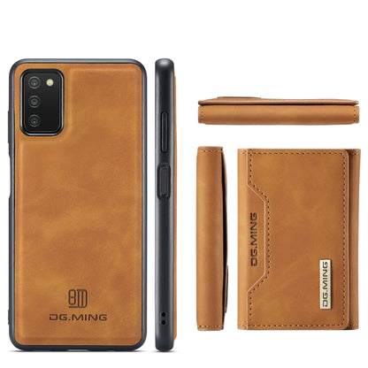 DG.MING M2 Series 3-Fold Multi Card Bag Back Cover Shockproof Case with Wallet & Holder Function For Samsung Galaxy A03s EU Version(Brown) - Galaxy Phone Cases by DG.MING | Online Shopping UK | buy2fix