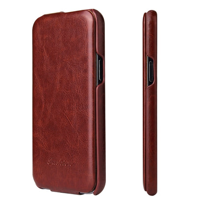 For iPhone 13 Pro Max Fierre Shann Retro Oil Wax Texture Vertical Flip PU Leather Case (Brown) - iPhone 13 Pro Max Cases by FIERRE SHANN | Online Shopping UK | buy2fix