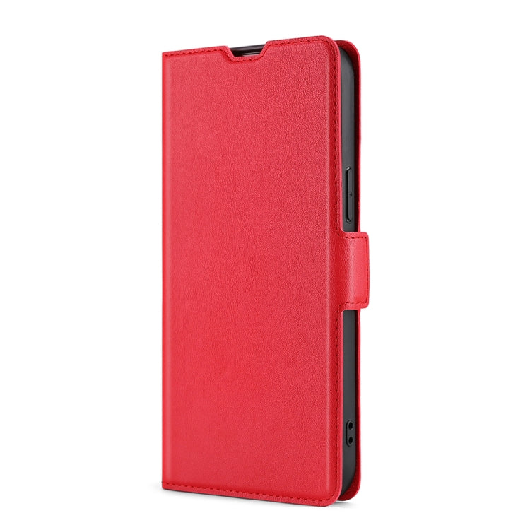 For iPhone 13 mini Ultra-thin Voltage Side Buckle PU + TPU Horizontal Flip Leather Case with Holder & Card Slot (Red) - iPhone 13 mini Cases by buy2fix | Online Shopping UK | buy2fix