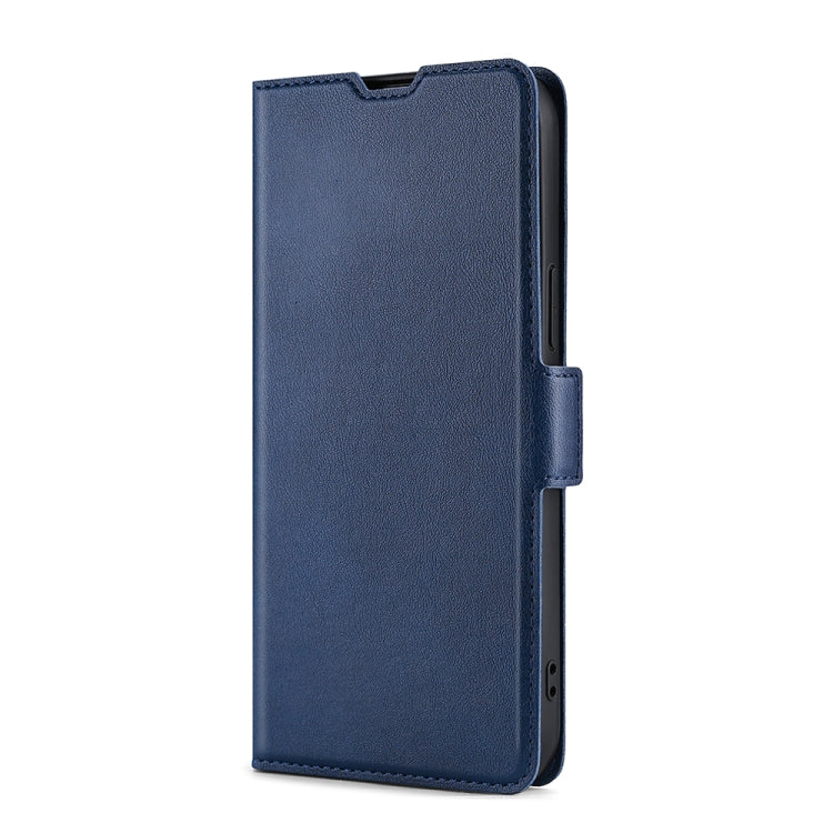 For iPhone 13 mini Ultra-thin Voltage Side Buckle PU + TPU Horizontal Flip Leather Case with Holder & Card Slot (Blue) - iPhone 13 mini Cases by buy2fix | Online Shopping UK | buy2fix