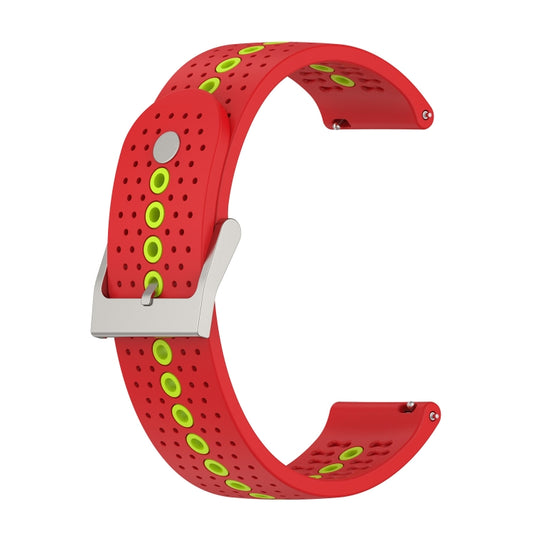 20mm Universal Colorful Hole Silicone Watch Band(Red Green) - Watch Bands by buy2fix | Online Shopping UK | buy2fix