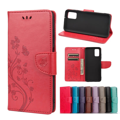 Butterfly Flower Pattern Horizontal Flip Leather Case with Holder & Card Slots & Wallet For Xiaomi Redmi 10(Red) - Xiaomi Cases by buy2fix | Online Shopping UK | buy2fix