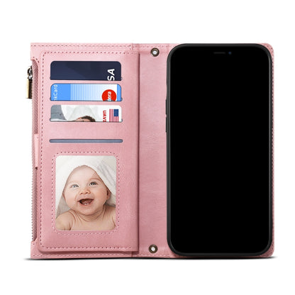 For iPhone XS Max Retro Frosted Horizontal Flip Leather Case with Holder & Card Slot & Wallet & Zipper Pocket & Lanyard(Rose Gold) - More iPhone Cases by buy2fix | Online Shopping UK | buy2fix