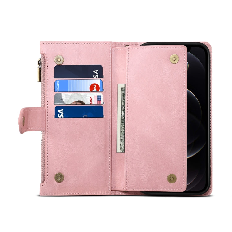 For iPhone XS Max Retro Frosted Horizontal Flip Leather Case with Holder & Card Slot & Wallet & Zipper Pocket & Lanyard(Rose Gold) - More iPhone Cases by buy2fix | Online Shopping UK | buy2fix