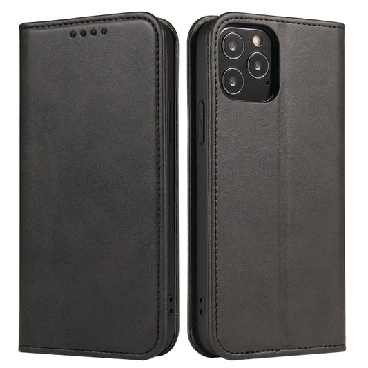 For iPhone 13 mini Calf Texture Magnetic Horizontal Flip Leather Case with Holder & Card Slots & Wallet (Black) - iPhone 13 mini Cases by buy2fix | Online Shopping UK | buy2fix