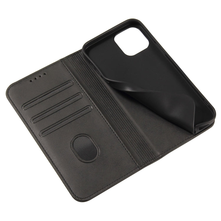 For iPhone 13 mini Calf Texture Magnetic Horizontal Flip Leather Case with Holder & Card Slots & Wallet (Black) - iPhone 13 mini Cases by buy2fix | Online Shopping UK | buy2fix