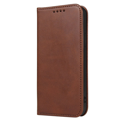 For iPhone 13 mini Calf Texture Magnetic Horizontal Flip Leather Case with Holder & Card Slots & Wallet (Brown) - iPhone 13 mini Cases by buy2fix | Online Shopping UK | buy2fix