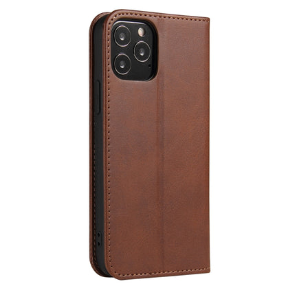 For iPhone 13 mini Calf Texture Magnetic Horizontal Flip Leather Case with Holder & Card Slots & Wallet (Brown) - iPhone 13 mini Cases by buy2fix | Online Shopping UK | buy2fix