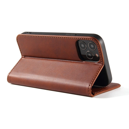 For iPhone 13 mini Calf Texture Magnetic Horizontal Flip Leather Case with Holder & Card Slots & Wallet (Brown) - iPhone 13 mini Cases by buy2fix | Online Shopping UK | buy2fix