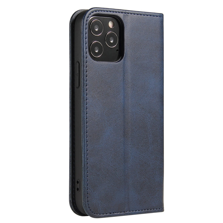 For iPhone 13 mini Calf Texture Magnetic Horizontal Flip Leather Case with Holder & Card Slots & Wallet (Blue) - iPhone 13 mini Cases by buy2fix | Online Shopping UK | buy2fix