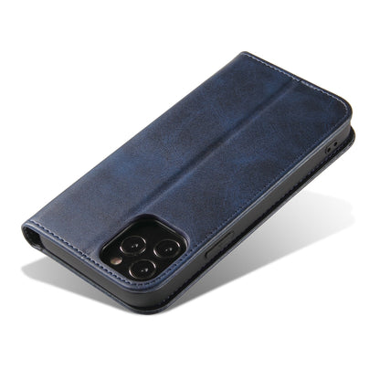 For iPhone 13 mini Calf Texture Magnetic Horizontal Flip Leather Case with Holder & Card Slots & Wallet (Blue) - iPhone 13 mini Cases by buy2fix | Online Shopping UK | buy2fix