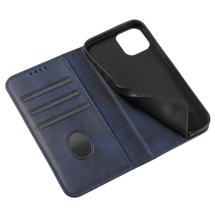 For iPhone 13 mini Calf Texture Magnetic Horizontal Flip Leather Case with Holder & Card Slots & Wallet (Blue) - iPhone 13 mini Cases by buy2fix | Online Shopping UK | buy2fix