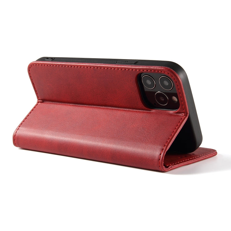 For iPhone 13 Pro Calf Texture Magnetic Horizontal Flip Leather Case with Holder & Card Slots & Wallet (Red) - iPhone 13 Pro Cases by buy2fix | Online Shopping UK | buy2fix