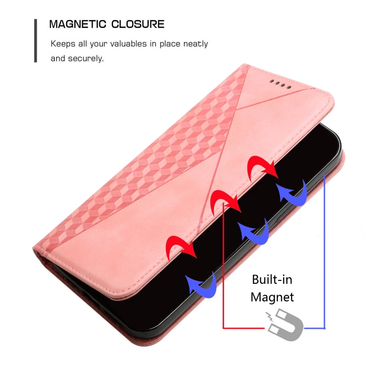 For iPhone X / XS Diamond Pattern Splicing Skin Feel Magnetic Horizontal Flip Leather Case with Card Slots & Holder & Wallet(Rose Gold) - More iPhone Cases by buy2fix | Online Shopping UK | buy2fix