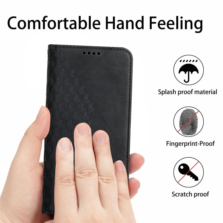 For iPhone X / XS Diamond Pattern Splicing Skin Feel Magnetic Horizontal Flip Leather Case with Card Slots & Holder & Wallet(Black) - More iPhone Cases by buy2fix | Online Shopping UK | buy2fix