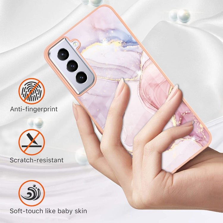 For Samsung Galaxy S21 5G Electroplating Marble Pattern Dual-side IMD TPU Shockproof Case(Rose Gold 005) - Galaxy S21 5G Cases by buy2fix | Online Shopping UK | buy2fix