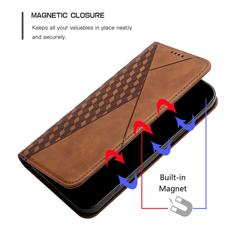 For Samsung Galaxy S20 FE Diamond Pattern Splicing Skin Feel Magnetic Horizontal Flip Leather Case with Card Slots & Holder & Wallet(Brown) - Galaxy S20 FE Cases by buy2fix | Online Shopping UK | buy2fix