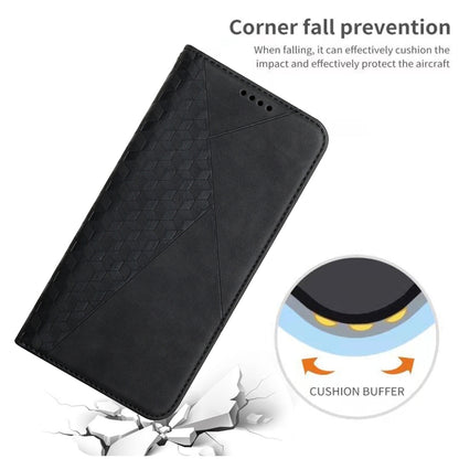 For Motorola Moto G30 / G10 Diamond Pattern Splicing Skin Feel Magnetic Horizontal Flip Leather Case with Card Slots & Holder & Wallet(Black) - Motorola Cases by buy2fix | Online Shopping UK | buy2fix