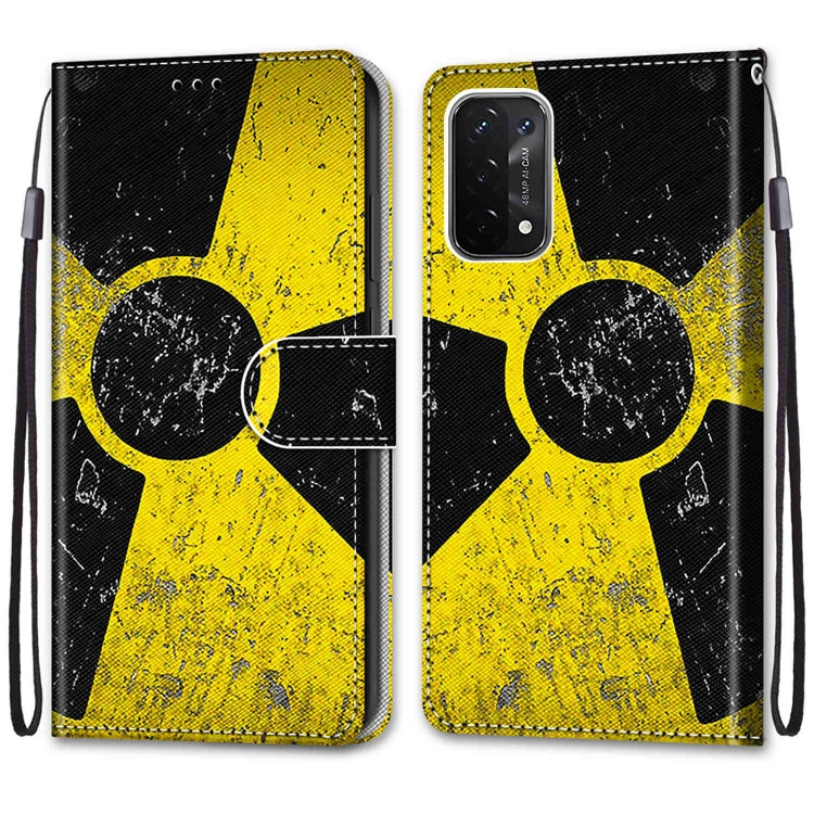 For OPPO A93 5G / A93s 5G / A54 5G / A74 5G Coloured Drawing Cross Texture Horizontal Flip PU Leather Case with Holder & Card Slots & Wallet & Lanyard(Yellow Black Logo) - OPPO Cases by buy2fix | Online Shopping UK | buy2fix