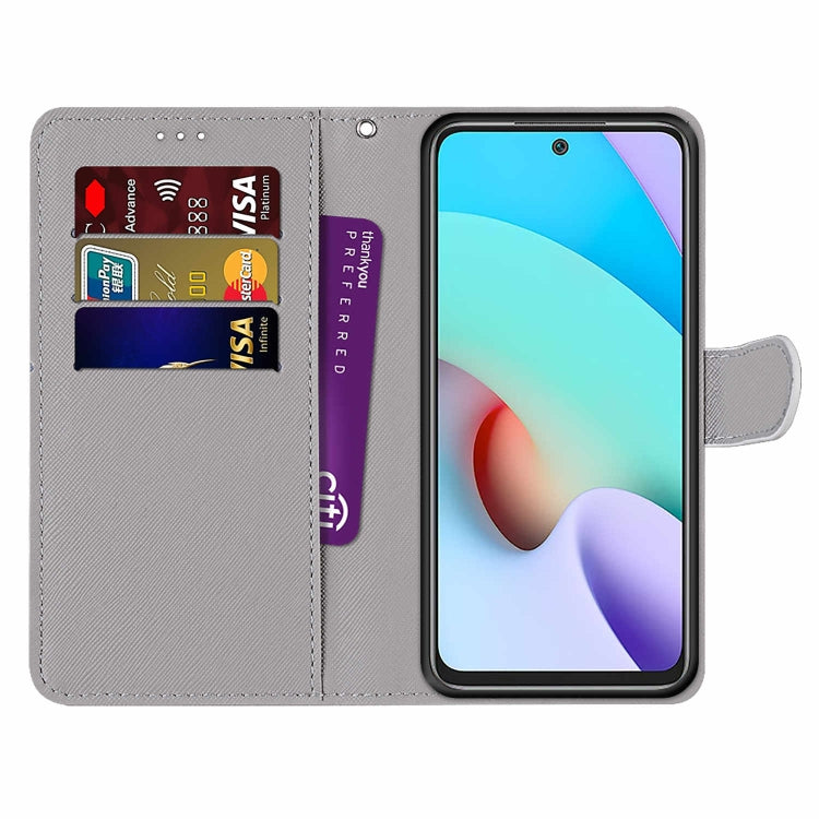 For Xiaomi Redmi 10 Coloured Drawing Cross Texture Horizontal Flip PU Leather Case with Holder & Card Slots & Wallet & Lanyard(Big Cat Holding Kitten) - Xiaomi Cases by buy2fix | Online Shopping UK | buy2fix