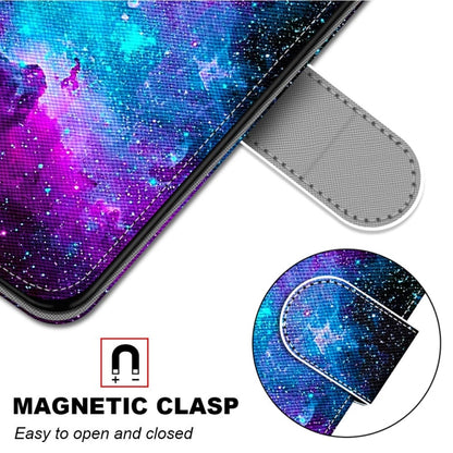 For Xiaomi Redmi 10 Coloured Drawing Cross Texture Horizontal Flip PU Leather Case with Holder & Card Slots & Wallet & Lanyard(Purple Green Starry Sky) - Xiaomi Cases by buy2fix | Online Shopping UK | buy2fix