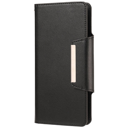 For iPhone 12 / 12 Pro Ultra-thin Separable Magnetic Horizontal Flip Leather Case with Card Slot & Wallet(Black) - iPhone 12 / 12 Pro Cases by buy2fix | Online Shopping UK | buy2fix