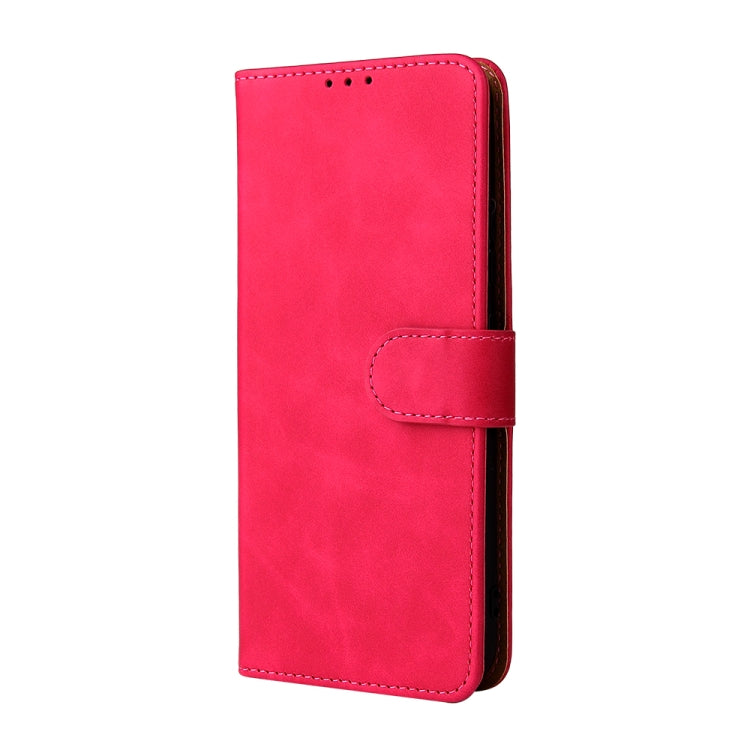 For OPPO Realme C21Y Solid Color Skin Feel Magnetic Buckle Horizontal Flip Calf Texture PU Leather Case with Holder & Card Slots & Wallet(Rose Red) - Realme Cases by buy2fix | Online Shopping UK | buy2fix