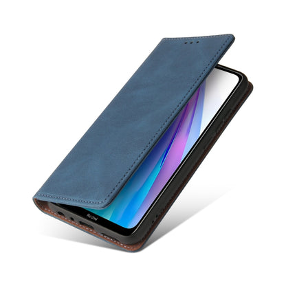 For Xiaomi Redmi Note 8T Simple Suction Closure Horizontal Flip Leather Case with Holder & Card Slot & Wallet(Blue) - Xiaomi Cases by buy2fix | Online Shopping UK | buy2fix