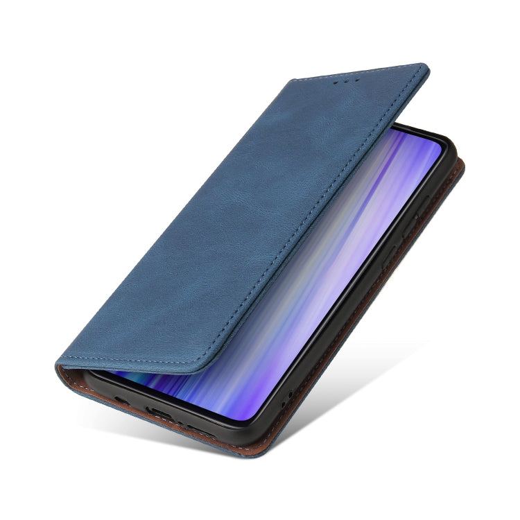 For Xiaomi Redmi Note 8 Pro Simple Suction Closure Horizontal Flip Leather Case with Holder & Card Slot & Wallet(Blue) - Xiaomi Cases by buy2fix | Online Shopping UK | buy2fix