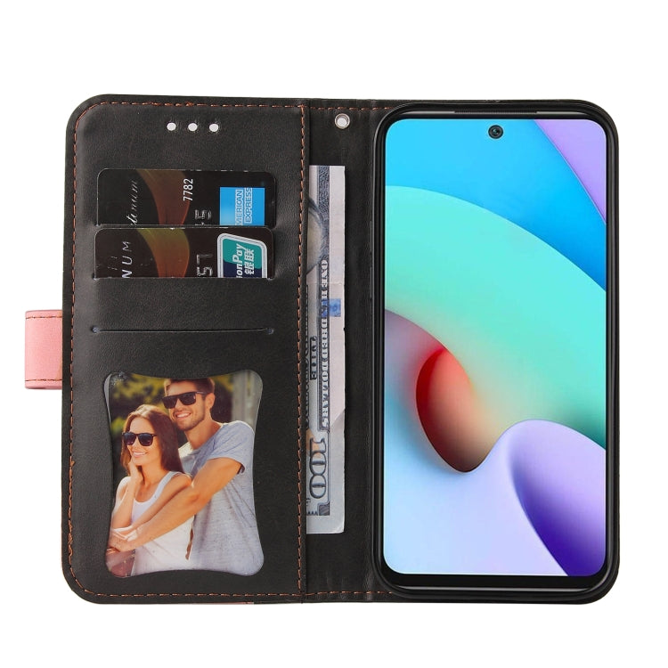 For Xiaomi Redmi 10 Business Stitching-Color Horizontal Flip PU Leather Case with Holder & Card Slots & Photo Frame(Pink) - Xiaomi Cases by buy2fix | Online Shopping UK | buy2fix