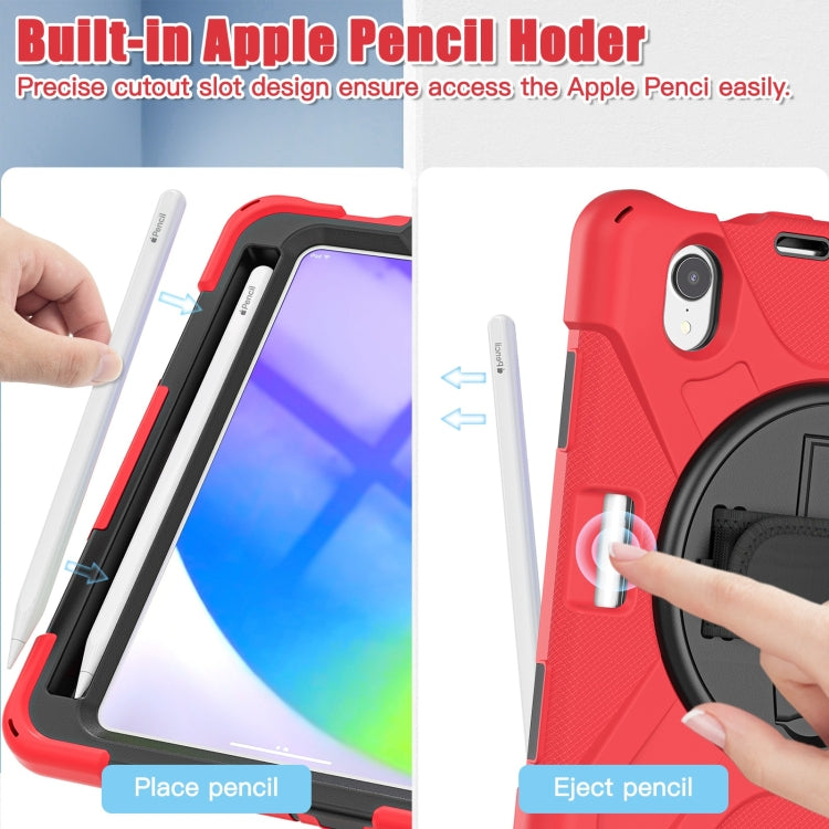 For iPad mini 6 Silicone + PC Protective Tablet Case with Holder & Shoulder Strap(Red) - iPad mini 6 Cases by buy2fix | Online Shopping UK | buy2fix