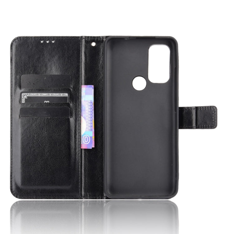 For Motorola Moto G60S Crazy Horse Texture Horizontal Flip Leather Case with Holder & Card Slots & Lanyard(Black) - Motorola Cases by buy2fix | Online Shopping UK | buy2fix