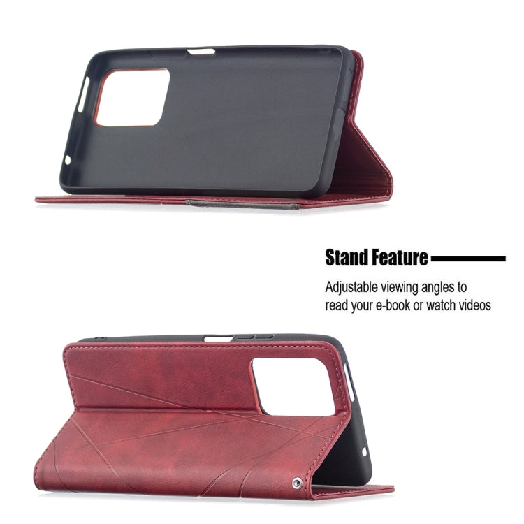 For Xiaomi Mi 11T Rhombus Texture Horizontal Flip Magnetic Leather Case with Holder & Card Slots(Red) - Xiaomi Cases by buy2fix | Online Shopping UK | buy2fix